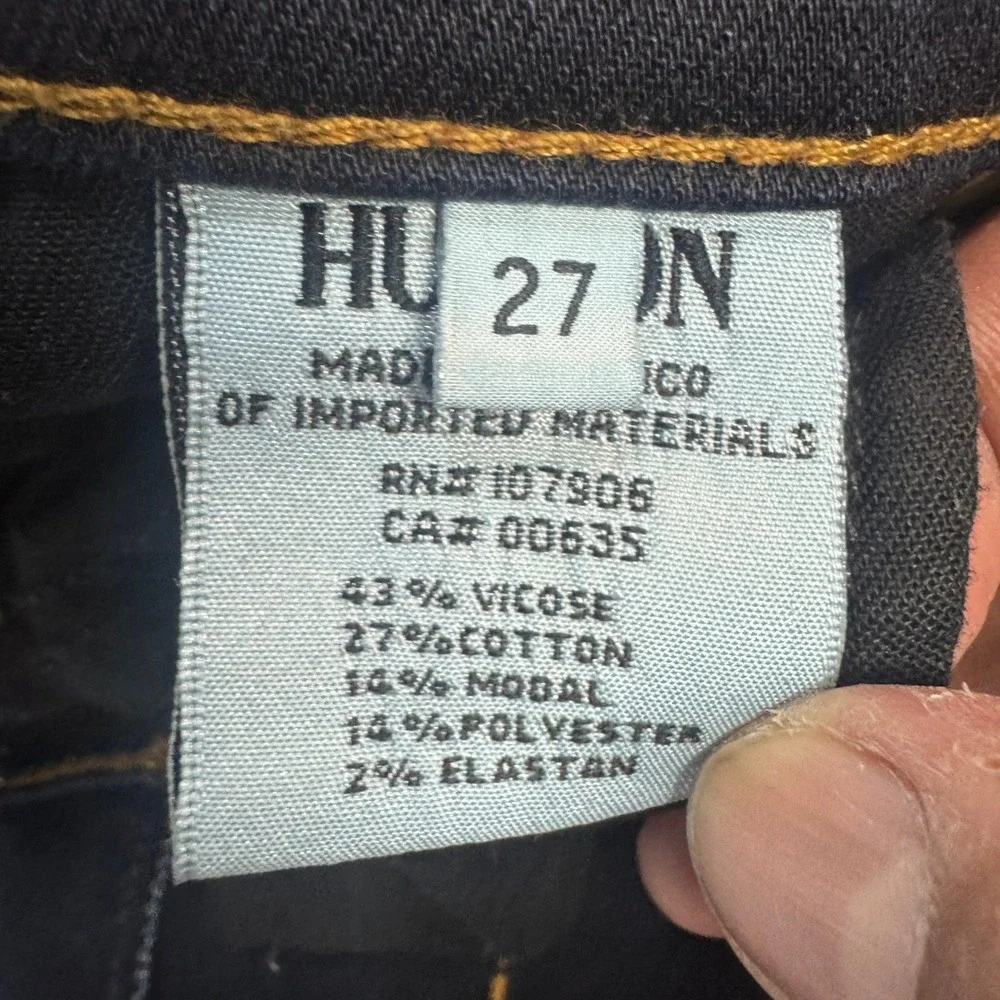 Hudson Nico Midrise Super Skinny Jeans Dark Indigo WM407DED Size 27 Womens - Picture 9 of 13